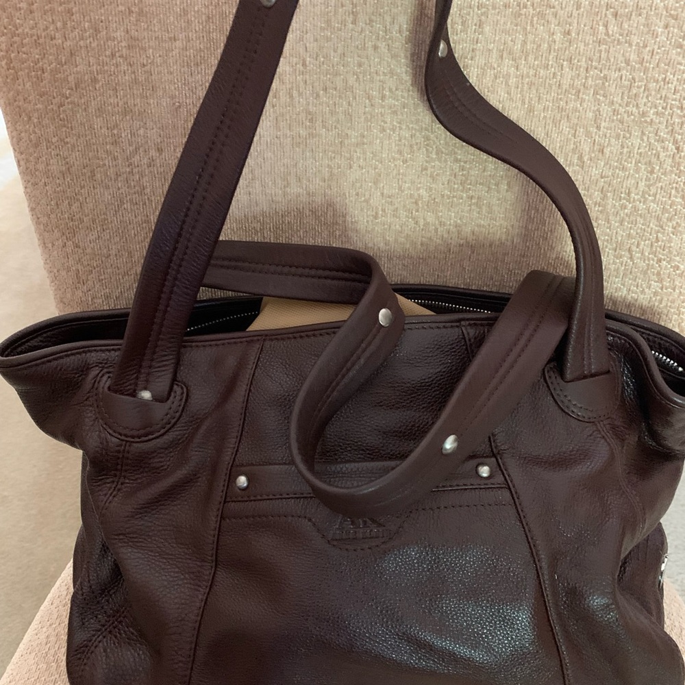 Rich Chocolate Brown Leather Anne Klein Tote
